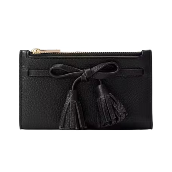 kate spade Handbags - Kate Spade Hayes Black Pebbled Leather Wallet with Tassel Bow